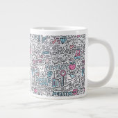 歯の漫画のパターン ジャンボコーヒーマグカップ (右)