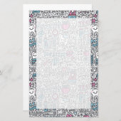 歯の漫画のパターン 便箋 (正面/裏面)