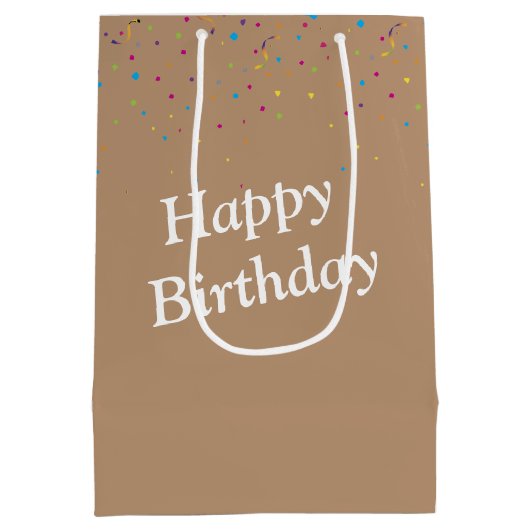 歯の生えたヒゲのあるスマイル ミディアムペーパーバッグ (裏面)