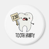 歯の痛い歯おもしろいのパン マグネット (正面)