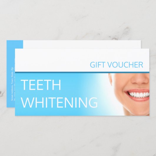 歯の白いギフト券結婚のギフト歯科 サンキューカード (正面/裏面)