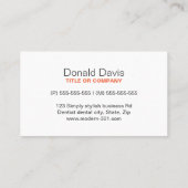 歯の白い歯シンプルのミニマル歯医者 名刺 (裏面)