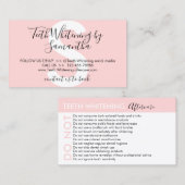 歯の白さはアフターケアを避けるアドバイス 名刺 (正面/裏面)