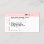 歯の白さはアフターケアを避けるアドバイス 名刺 (裏面)