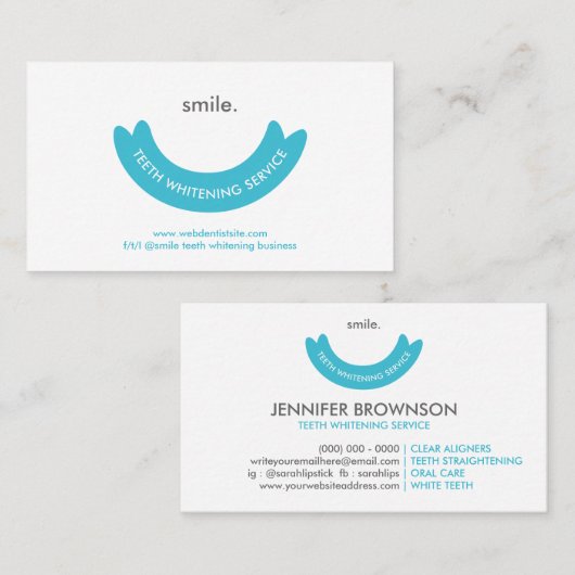 歯の美白サーミニマルビス気に口 名刺 (正面/裏面)