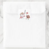 歯の英雄vsバクテリアのモンスターおもしろい歯科漫画 スクエアシール (バッグ)