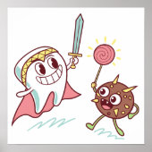 歯の英雄vsバクテリアのモンスターおもしろい歯科漫画 ポスター (正面)