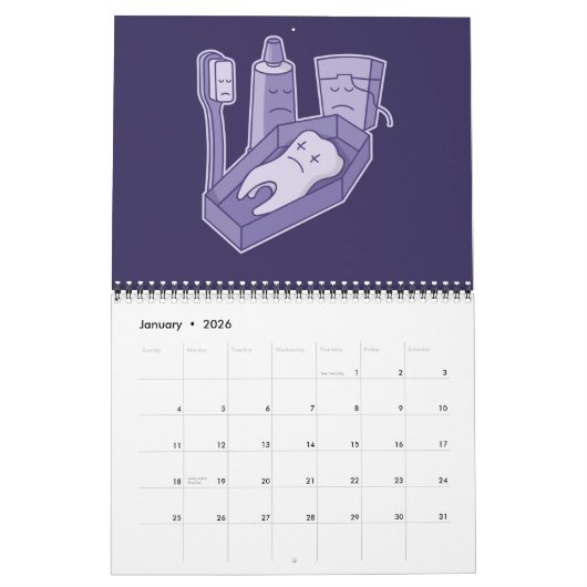 歯の葬儀 カレンダー (1月 2026)