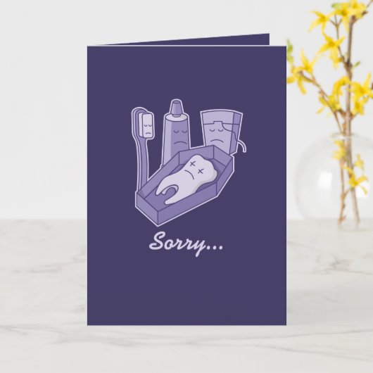 歯の葬儀 カード (黄色い花)