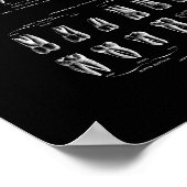 歯の解剖学の白黒プリント。 ポスター (角)