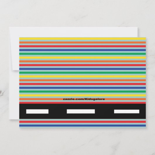 歯の誕生日の招待状が付いているモンスタートラック 招待状 (裏面)