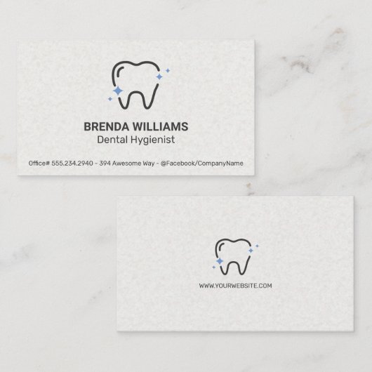 歯の輝きのアイコン 名刺 (正面/裏面)