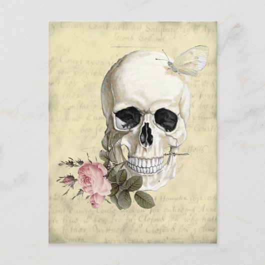 歯の間にバラを入れて ポストカード (正面)