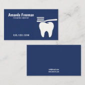 歯の青い小児歯科医の歯ブラシ 予約カード (正面/裏面)