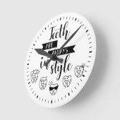 歯はスタイル常にです ラウンド壁時計 (傾斜)