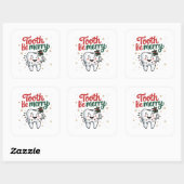 歯は歯科メリー医のおもしろいクリスマス スクエアシール (シート)