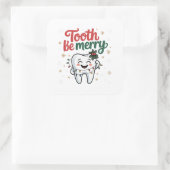 歯は歯科メリー医のおもしろいクリスマス スクエアシール (バッグ)