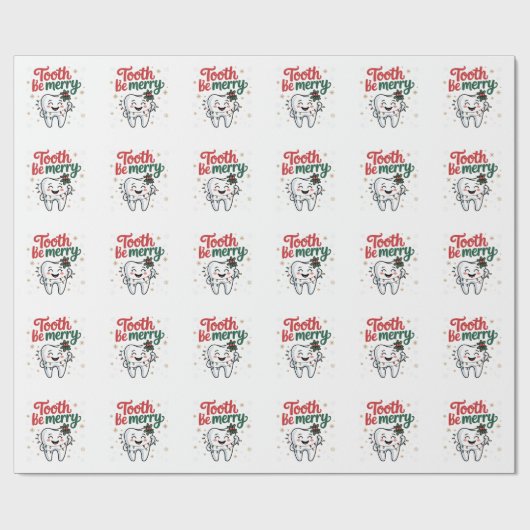 歯は歯科メリー医のおもしろいクリスマス ラッピングペーパー (フラット)