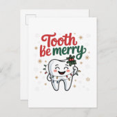 歯は歯科メリー医のおもしろいクリスマス 案内ポストカード (正面/裏面)
