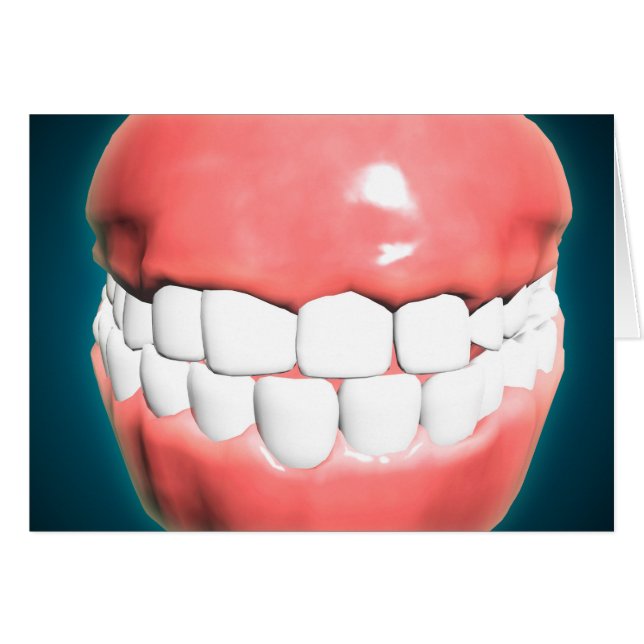 歯や歯茎のある人間の口の正面 (正面横)