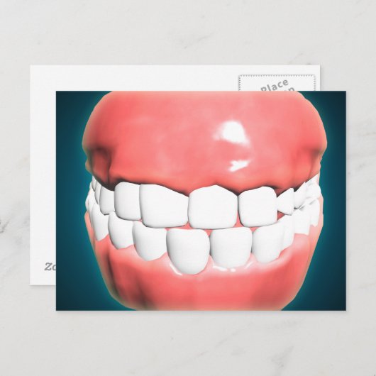 歯や歯茎のある人間の口の正面 ポストカード (正面/裏面)