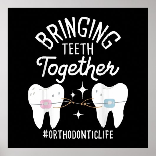 歯を合わせる – 歯科矯正医 ポスター (正面)