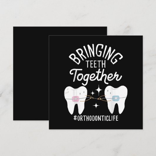 歯を合わせる - 歯科矯正医 招待状 (正面/裏面)