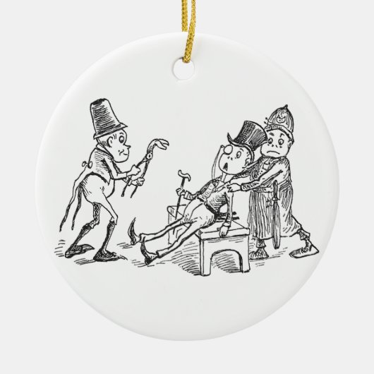 歯を引っ張るブラウニー セラミックオーナメント (正面)