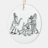 歯を引っ張るブラウニー セラミックオーナメント (左)