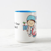 歯を持つ歯科医 ツートーンマグカップ (中央)