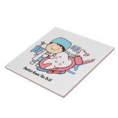 歯を搭載するアニメの歯科医 タイル (側面)