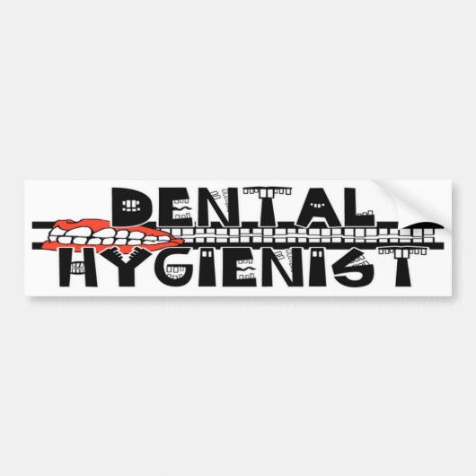 歯を搭載する歯科衛生士! バンパーステッカー (正面)