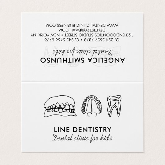 歯を白くする歯科医ミニマル医 名刺 (外部フラット)