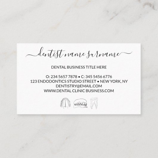 歯を白くする歯科芸術 名刺 (裏面)