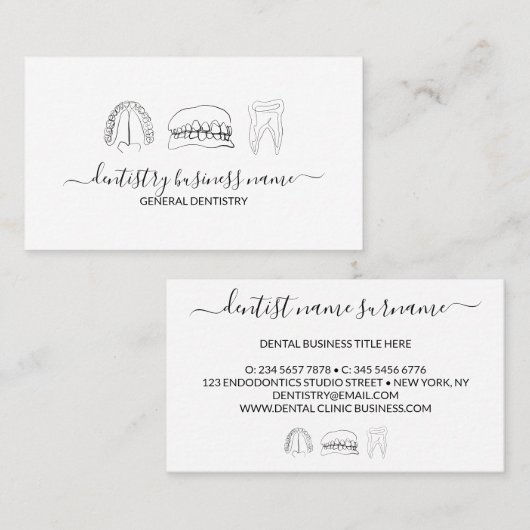 歯を白くする歯科芸術 名刺 (正面/裏面)