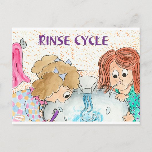 歯を磨く子供 ポストカード (正面)