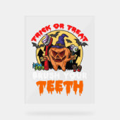 歯を磨く歯科おもしろい衛生士パン アクリルサイン (正面)