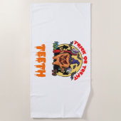 歯を磨く歯科おもしろい衛生士パン ビーチタオル (正面)