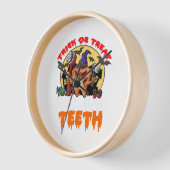 歯を磨く歯科おもしろい衛生士パン 壁時計 (傾斜)