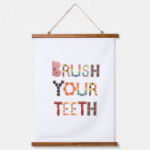 歯を磨く – キャンディフォント歯科の健康リマインド 吊り下げ型タペストリー (正面)