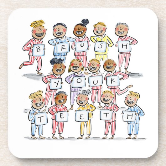 歯を磨く コースター (正面)