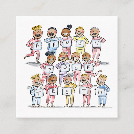 歯を磨く スクエア名刺 (正面)