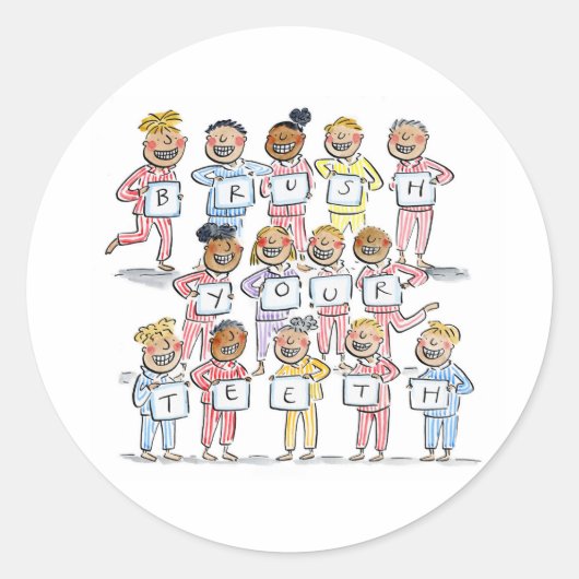 歯を磨く ラウンドシール (正面)