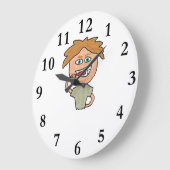 歯を磨く ラージ壁時計 (傾斜)