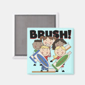 歯を磨くTシャツとギフト マグネット (正面/裏面)