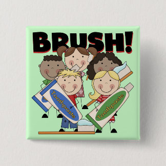 歯を磨くTシャツとギフト 缶バッジ