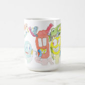 歯を磨け、小さなモンスター! コーヒーマグカップ (中央)