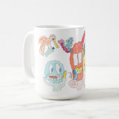 歯を磨け、小さなモンスター! コーヒーマグカップ (正面左)