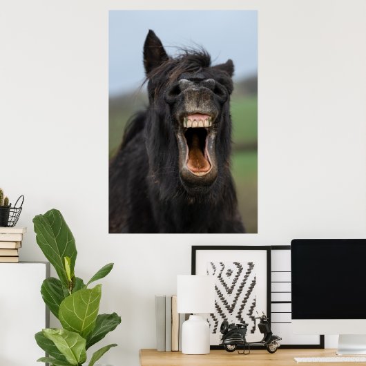 歯を見せる馬 ポスター (ホームオフィス)