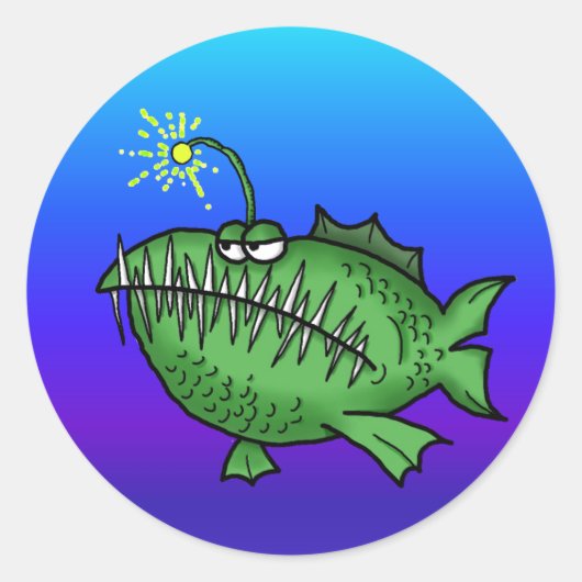 歯を見せる魚 ラウンドシール (正面)